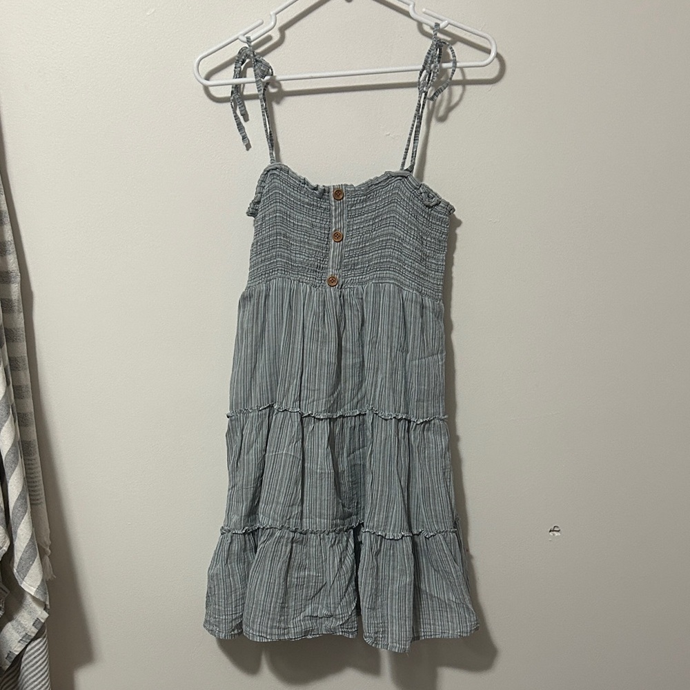 Altar'd State Blue Striped Mini Dress